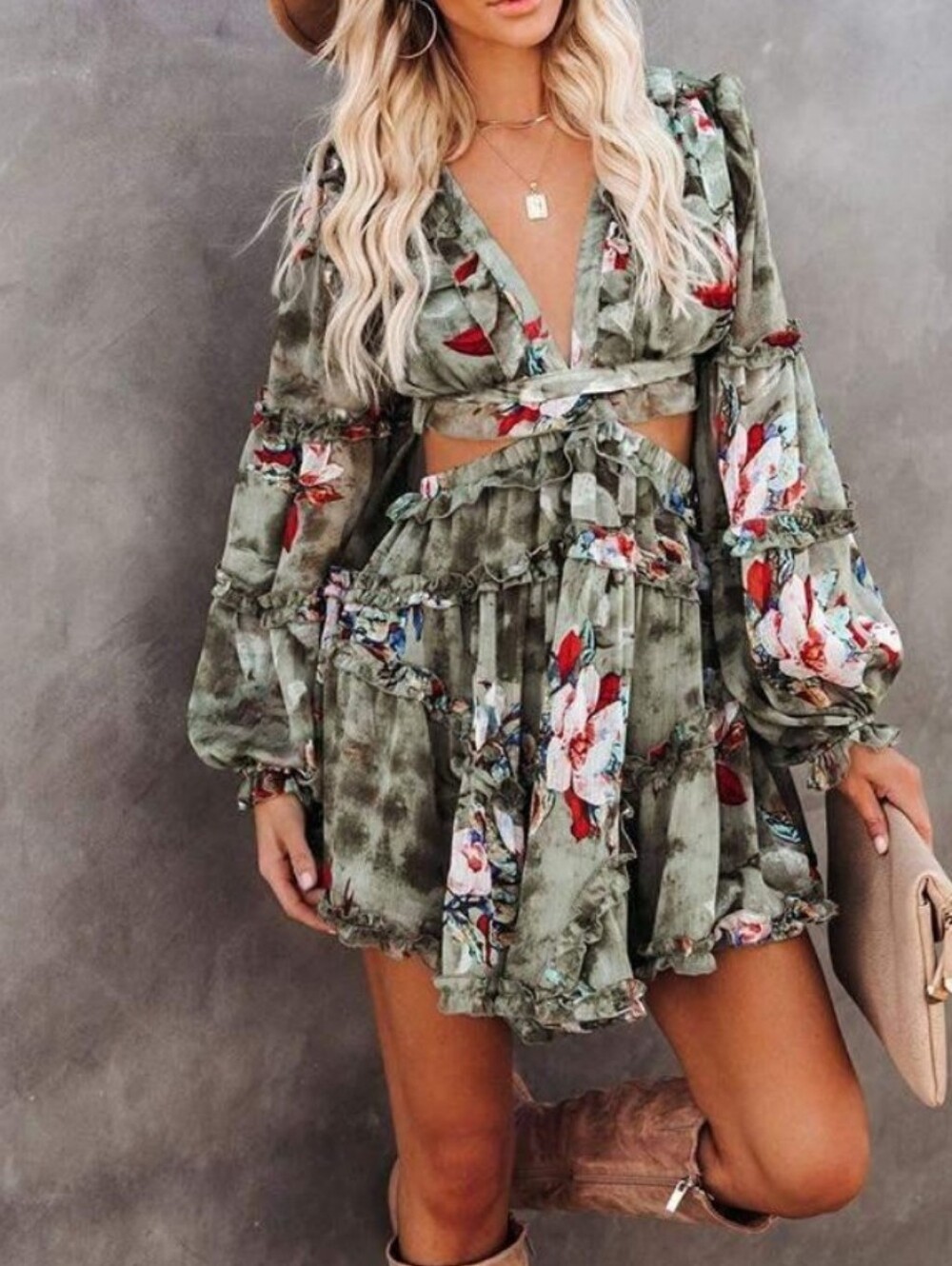 Luxxel Floral Backless Dress